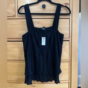 Express Black Pleated Tank Top